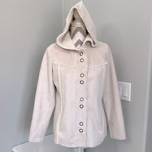 Pure simple natural Sherpa lined coat cream/tan and white size small